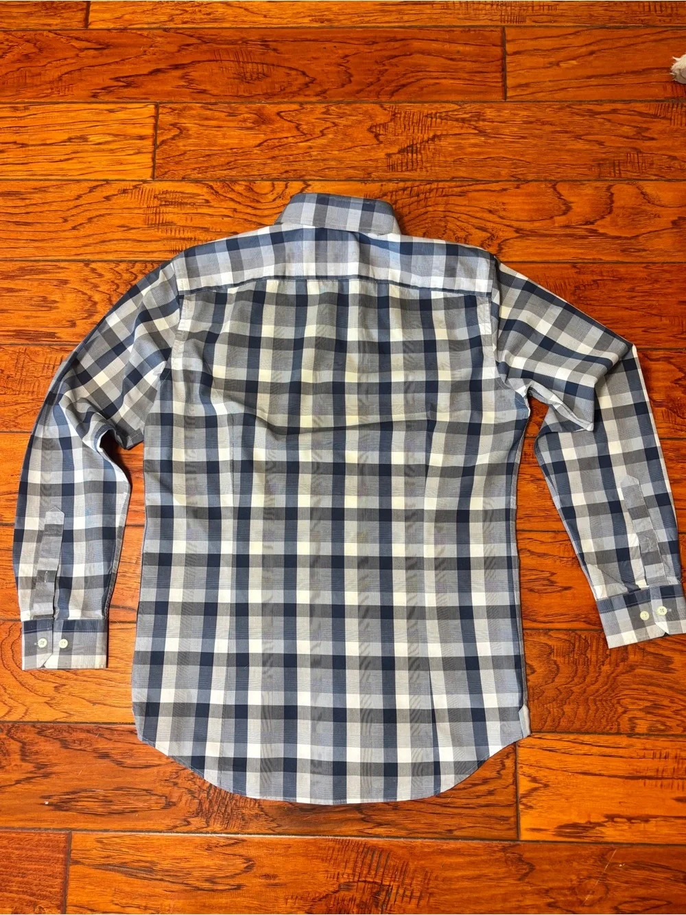 Banana Republic Navy and White Plaid Button-Down Shirt